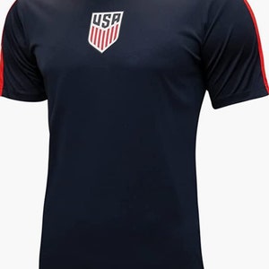 Icon Sports U.S. Soccer Federation USMNT Adult Game Day Soccer Game Day Poly T-Shirt Navy Home Custom Your Name & Number