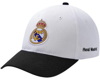 2024 Real Madrid Official Licensed Soccer Cap - White Logo - Custom Name Initials