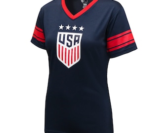 USWNT 4 STARS Women's Soccer T-Shirt: Personalized Name & Number