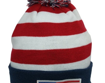 USA Flag Beanie: Custom Name Winter Hat