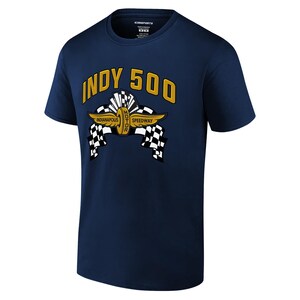 Icon Sports Official Licensed  109th Indy 500 T-Shirt Fans Cotton Tee for Adults Navy 01  – Custom Your Name and Number