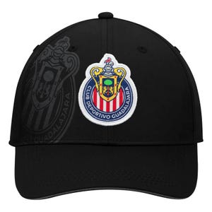 2025 Chivas De Guadalajara Official Soccer Cap - Black with Faded Logo Woven Patch - Custom Name Initials