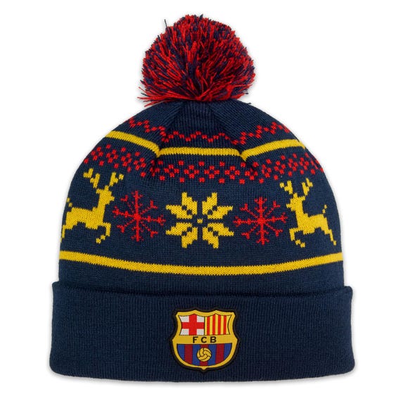 Bonnet FC Barcelone Vintage Tricoté – Logo Brodé, Bleu/grenat, Nike, Unisexe