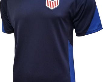 U.S. Soccer USMNT Men Polymesh Game Day Shirt Soccer Game Day Poly T-Shirt - Navy