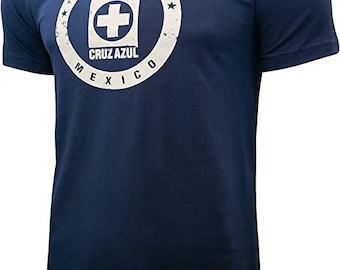 Cruz Azul Official Soccer T-shirt Tee Adult Size Navy Personalized Name