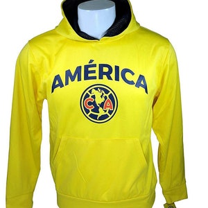 Club America Classic Pullover Fleece Hoodie - Yellow Custom Your Name & Number