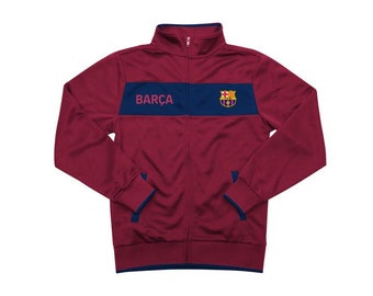 FC Barcelona "Centering" Adult Full-Zip Track Jacket - Red Men's size Custom Name & Number