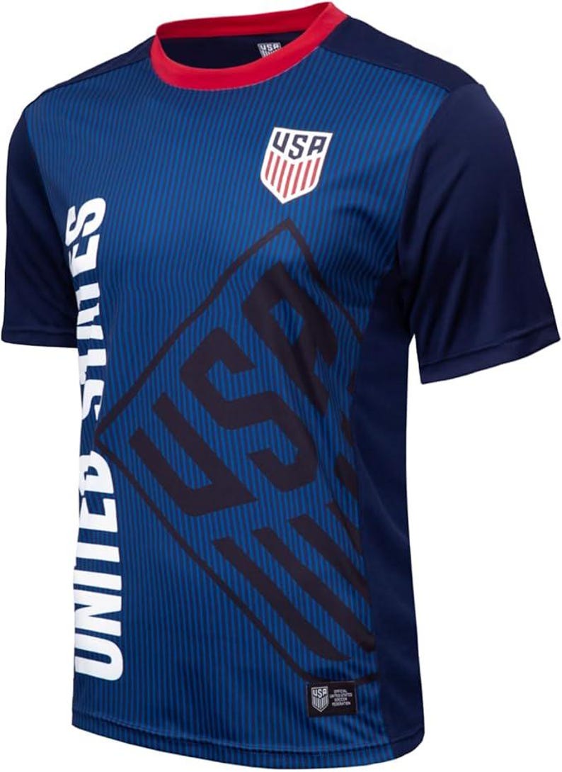 USMNT Game Day T-Shirt: Custom Name & Number - Official U.S. Soccer Poly Tee Navy image 1