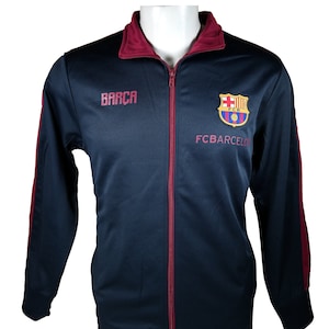 Icon Sports Men FC Barcelona Officially Zipper Soccer Jacket - Navy Line (Special Deal Now) Custom Name & Number