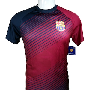 FC Barcelona Officially Licensed Soccer Poly Shirt Jersey -Navy Red Line Custom Your Name & Number