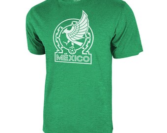 Selección Nacional de Fútbol de México Camiseta de fútbol con licencia blanca delineada Camiseta de algodón [Personalizado] Nombre + Número