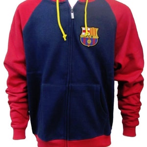 FC Barcelona A Grade Cotton Full-Zip Hoodie - Navy Home Custom Name & Number