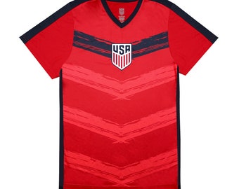 Custom U.S. Soccer Youth Poly T-Shirt: Personalized Name & Number