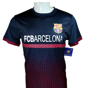 FC Barcelona Officially Licensed Soccer Poly Shirt Jersey -Navy Silver Custom Your Name & Number