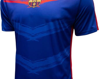 Maillot de football officiel du FC Barcelone « Sublimation Logo » sous licence - Bleu royal domicile