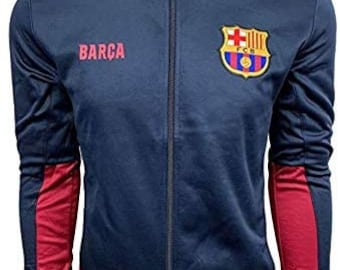 Barcelona Track Jacket: Navy Soccer Jacket, Custom Name & Number