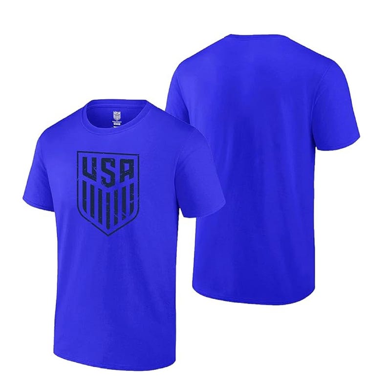 U.S. Soccer USMNT Logo Adult T-Shirt Royal Blue Color [Custom] Name + Number image 2
