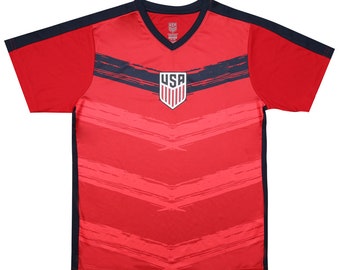 USMNT Youth Soccer T-Shirt: Custom Name & Number - Red Home Jersey