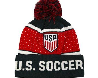 U.S. Soccer Beanie: Official Licensed Adult Pom-Pom Knit