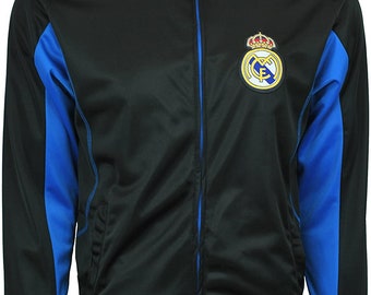 Real Madrid Official Soccer Jacket Black with Blue