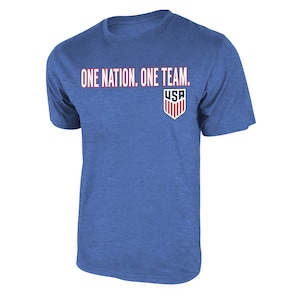 U.S. Soccer Federation USMNT Adult Logo T-Shirt Heritage Blue Mens Name and Number