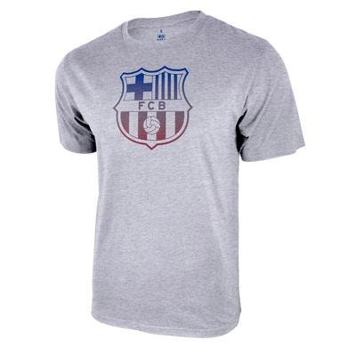 FC Barcelona Sunset Logo T-shirt - Heather Gray Name and