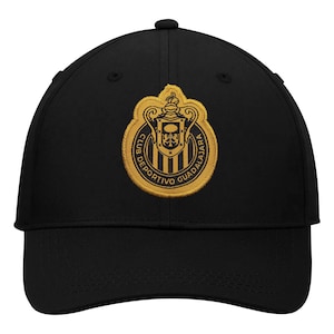 2025 Chivas De Guadalajara Official Soccer Cap - Black with Gold Logo Color Woven Patch - Custom Name Initials