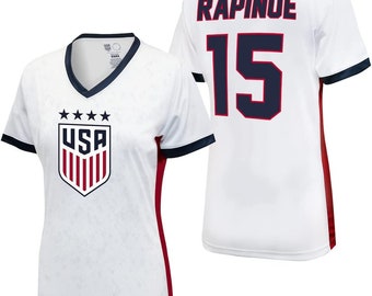 USWNT 4 Stars Champion V-Neck Shirt - 2023 Women's Soccer Poly T-Shirt