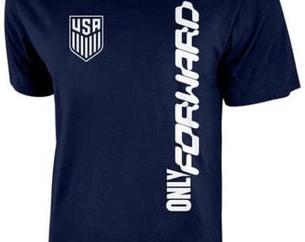 USMNT Soccer T-Shirt: Navy Blue, Only Forward Print