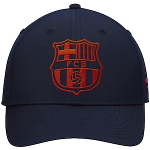 FC BARCELONA Official Licensed Soccer Cap Hat - Navy with Red Logo - Custom Name Initials - limited