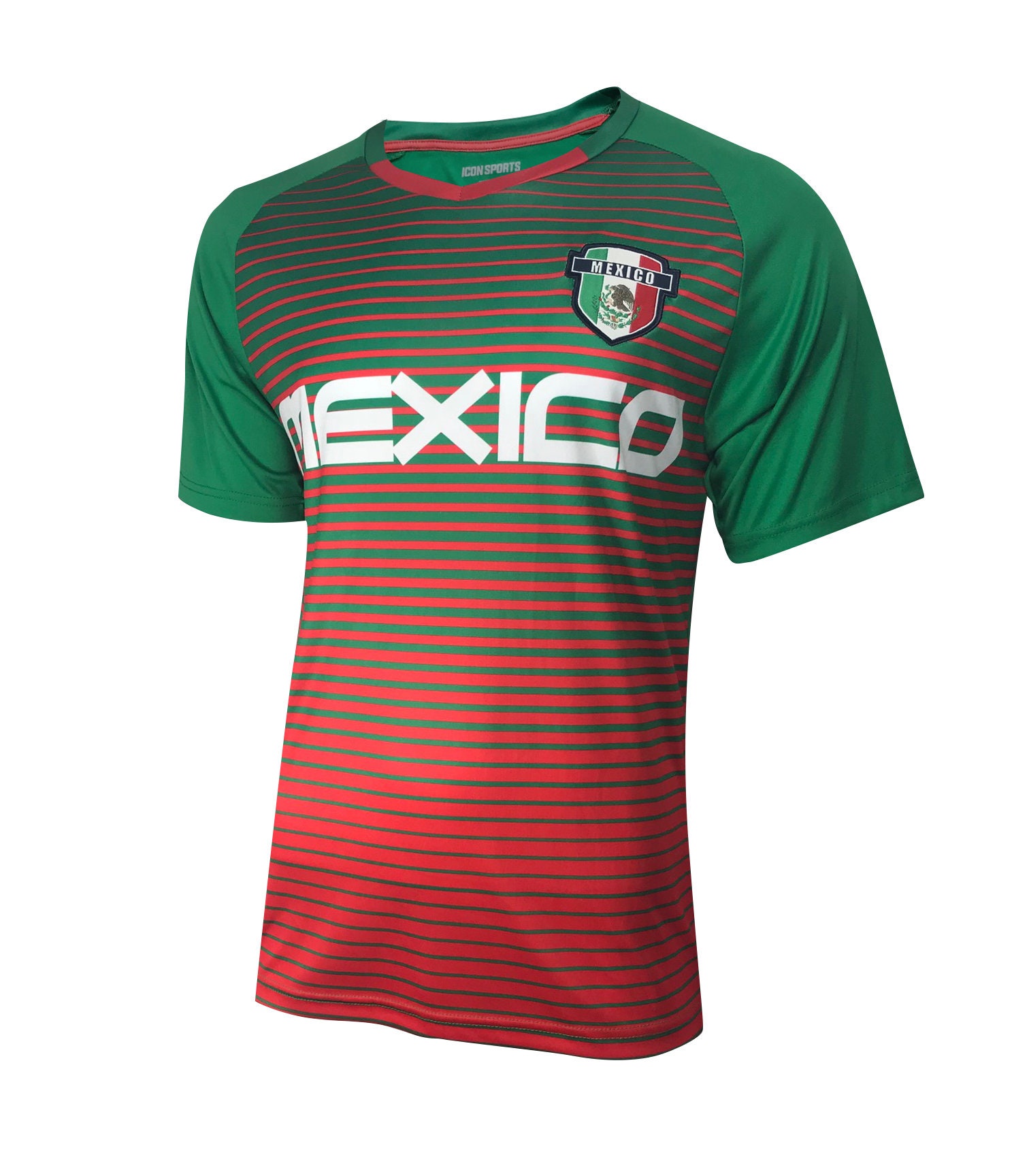 Icon Sports Men Mexico National Football Team Soccer Poly Shirt Jersey -03
