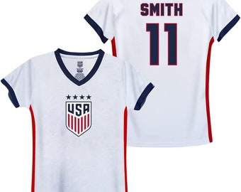 USWNT Girl's Soccer Jersey: Smith 11, Official U.S. Soccer Tee
