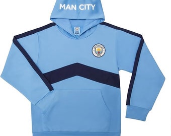 Manchester City Pullover Official Soccer Hoodie Sweater YOUTH Size Custom Your Name & Number Blue