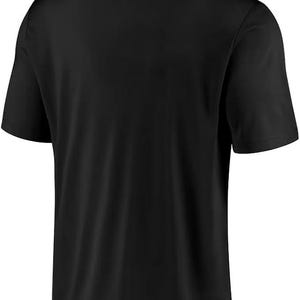 May include: Black short-sleeved polo shirt with the word "JUVENTUS" printed on the back in white.