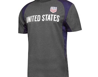 USMNT Soccer T-Shirt: Custom Name & Number, Grey Home Color