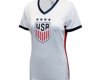 USWNT 4 Stars V-Neck Women's Poly T-Shirt - 2023 Champion