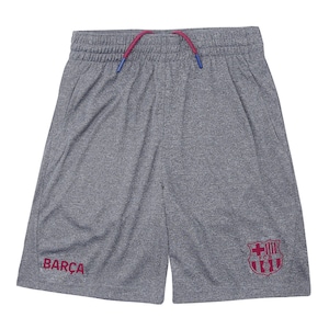 Youth FC Barcelona Officially Licensed Poly Soccer Shorts -Gray / Maroon