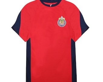 Chivas De Guadalajara Official Soccer Youth Poly Elite Game Youth Soccer Jersey Red Navy ADD (Name + Number)