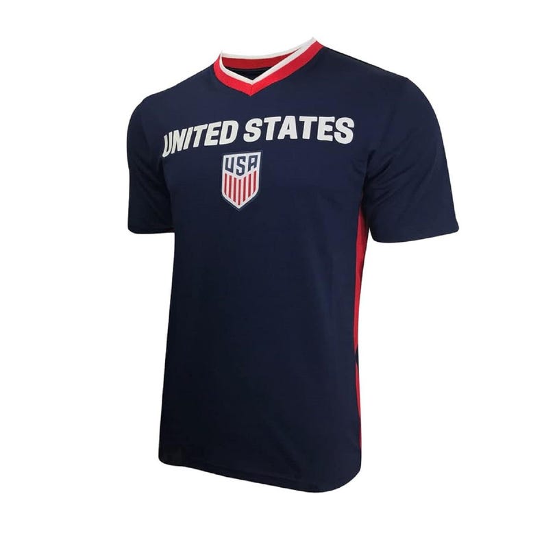 USMNT Soccer T-Shirt: Custom Name & Number, Official Licensed Poly Jersey immagine 1