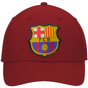 FC BARCELONA Official Licensed Soccer Cap Hat - Red with Color Logo - Custom Name Initials