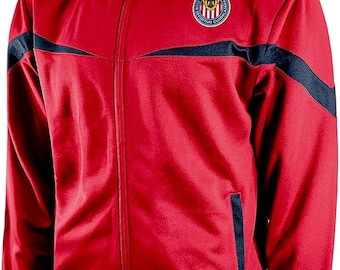 Chivas Del Guadalajara Touchline Adult Full-Zip Track Jacket Custom Name & Number A Grade Home Red