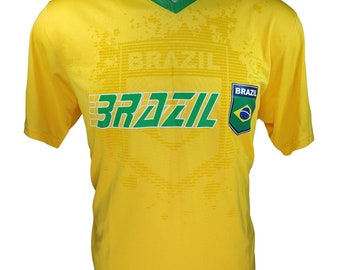 Brazil World Cup Soccer Soccer Jersey - home yellow Custom Your Name & Number