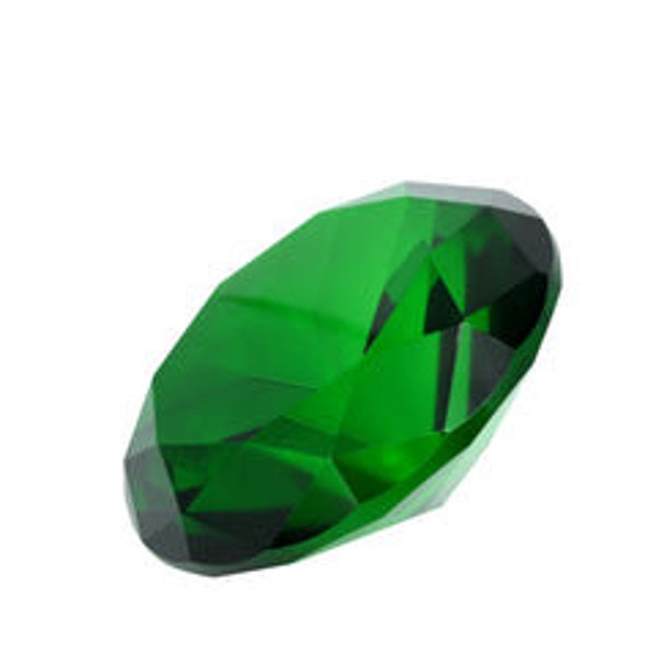 100mm Emerald Green Diamond Shaped Jewel Crystal Paperweight