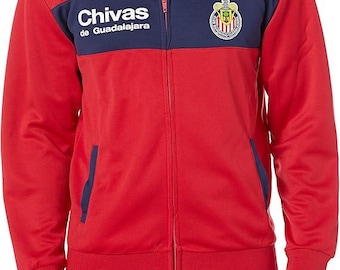 Chivas Del Guadalajara Touchline Adult Full-Zip Track Jacket Custom Name & Number A Grade RED CH52 R