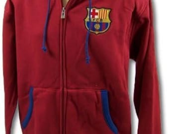 FC Barcelona A Grade Cotton Full-Zip Hoodie - Wine color Home Custom Name & Number XL