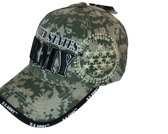Gorra de camionero con bandera de batalla del ejército de EE. UU. - Iniciales de nombre personalizadas