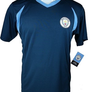 Manchester City Soccer Jersey Men&#39;s Adult Training Soccer Jersey Navy Blue 2 Lines Custom Your Name & Number