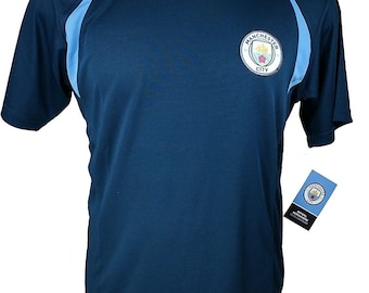 Manchester City Soccer Jersey: Adult Training, Navy Blue, Custom Name & Number