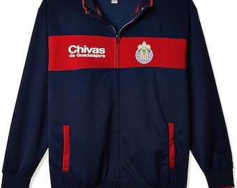 Chivas Del Guadalajara Touchline Adult Full-Zip Track Jacket Custom Name & Number A Grade Navy