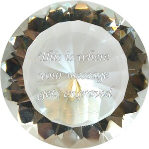 Laser Engraved Glass Diamond: Personalized K9 Crystal Wedding Decor (5 inch)